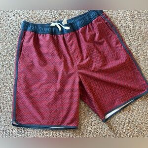 Fair Harbor Red and Blue Geometric Men's Board Shorts